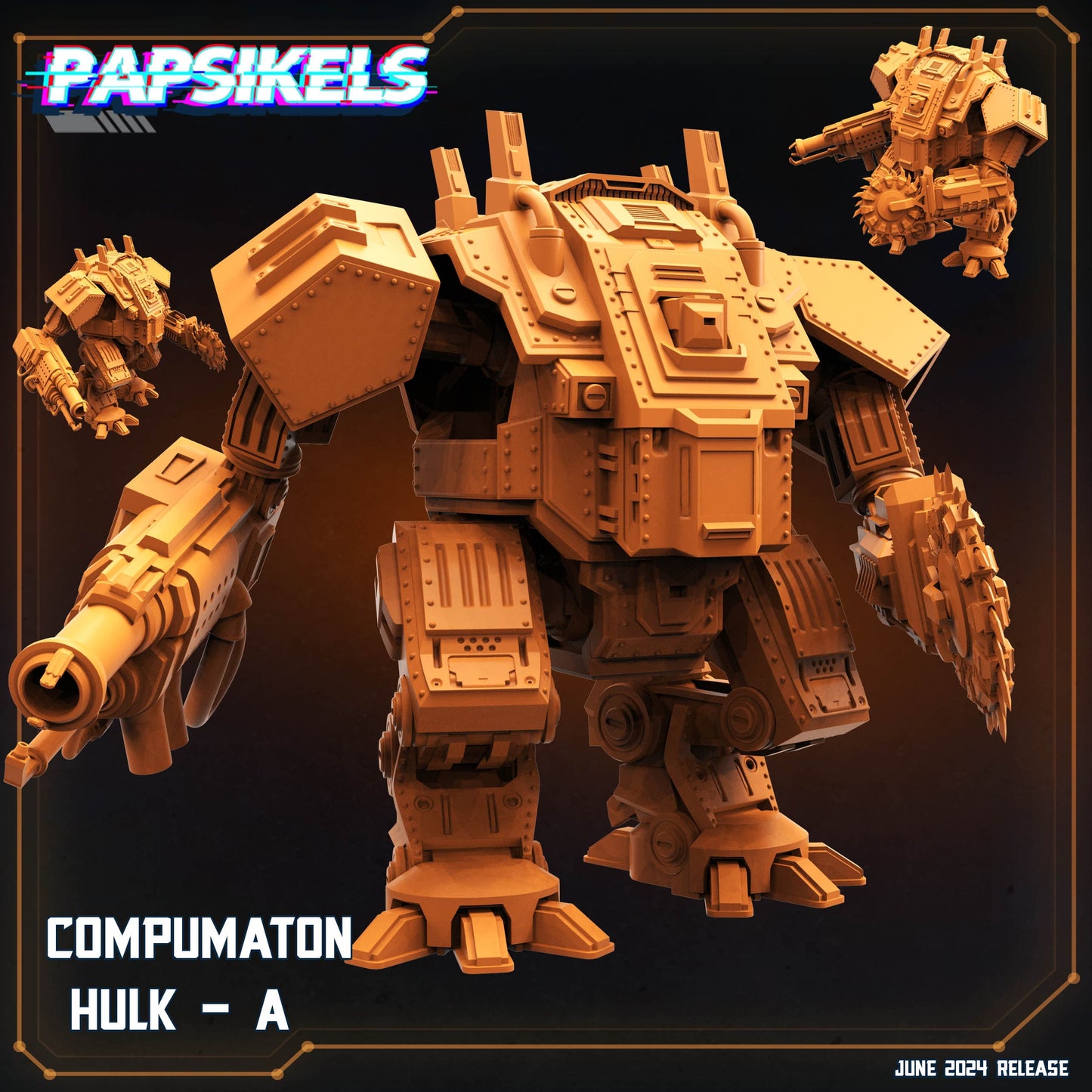 3D Printed Papsikels Compumaton Hulk Set JUNE 2024 SCIFI 28mm 32mm - 3D Printing Boss 
