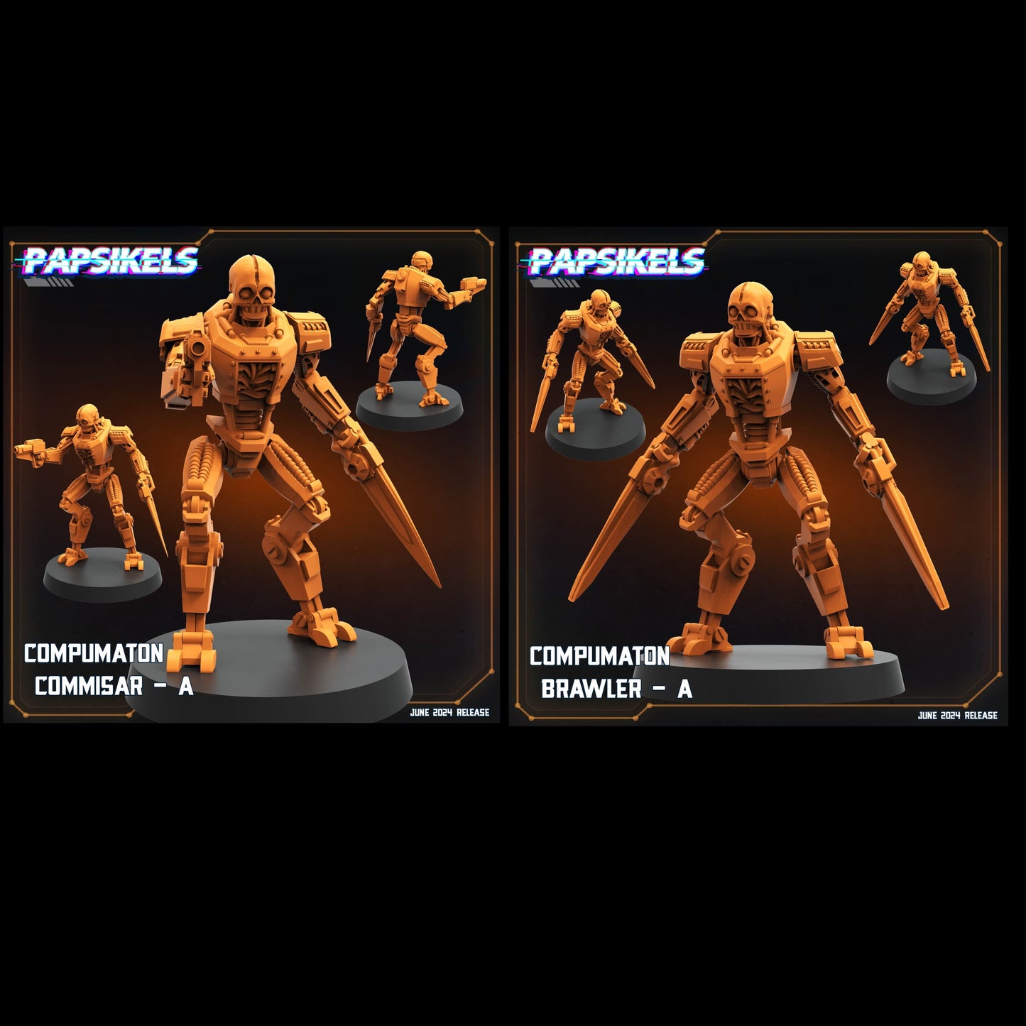 3D Printed Papsikels Compumaton Set JUNE 2024 SCIFI 28mm 32mm - 3D Printing Boss 