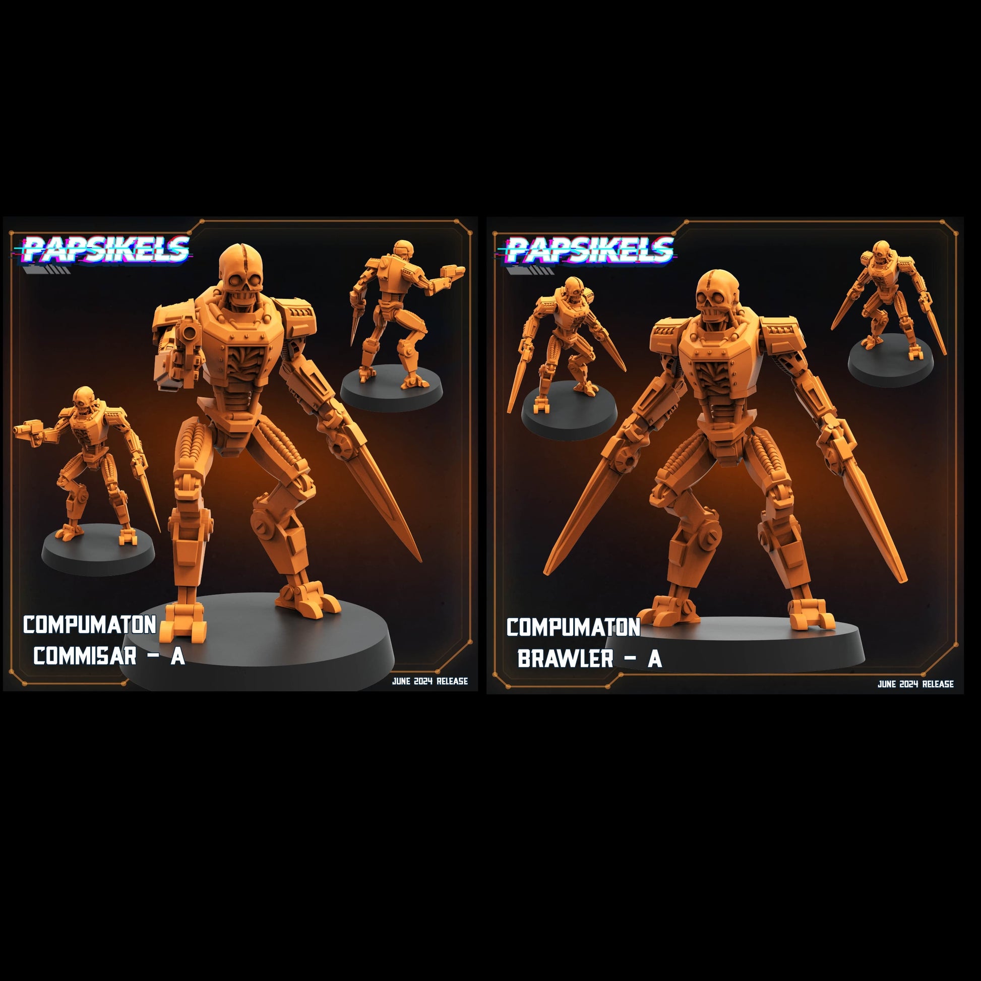 3D Printed Papsikels Compumaton Set JUNE 2024 SCIFI 28mm 32mm - 3D Printing Boss 
