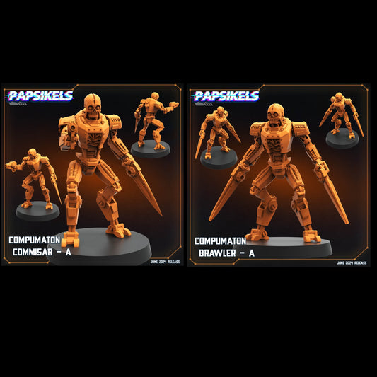 3D Printed Papsikels Compumaton Set JUNE 2024 SCIFI 28mm 32mm - 3D Printing Boss 