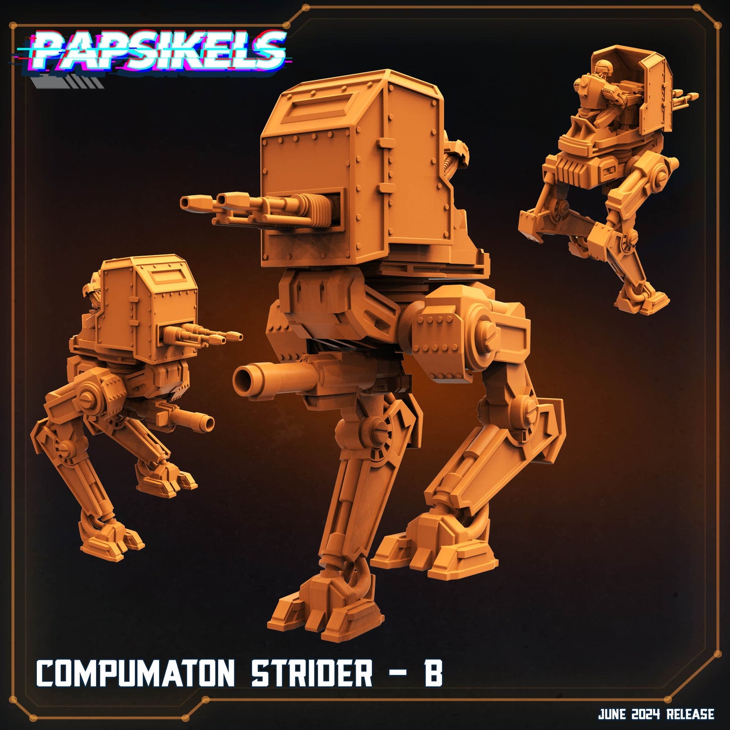 3D Printed Papsikels Compumaton Strider Set JUNE 2024 SCIFI 28mm 32mm - 3D Printing Boss 