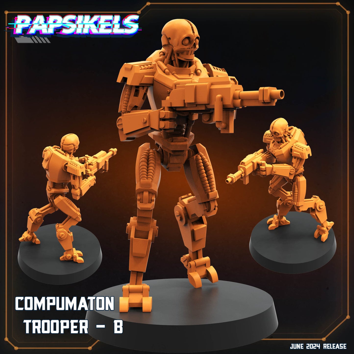 3D Printed Papsikels Compumaton Trooper Set JUNE 2024 SCIFI 28mm 32mm - 3D Printing Boss 