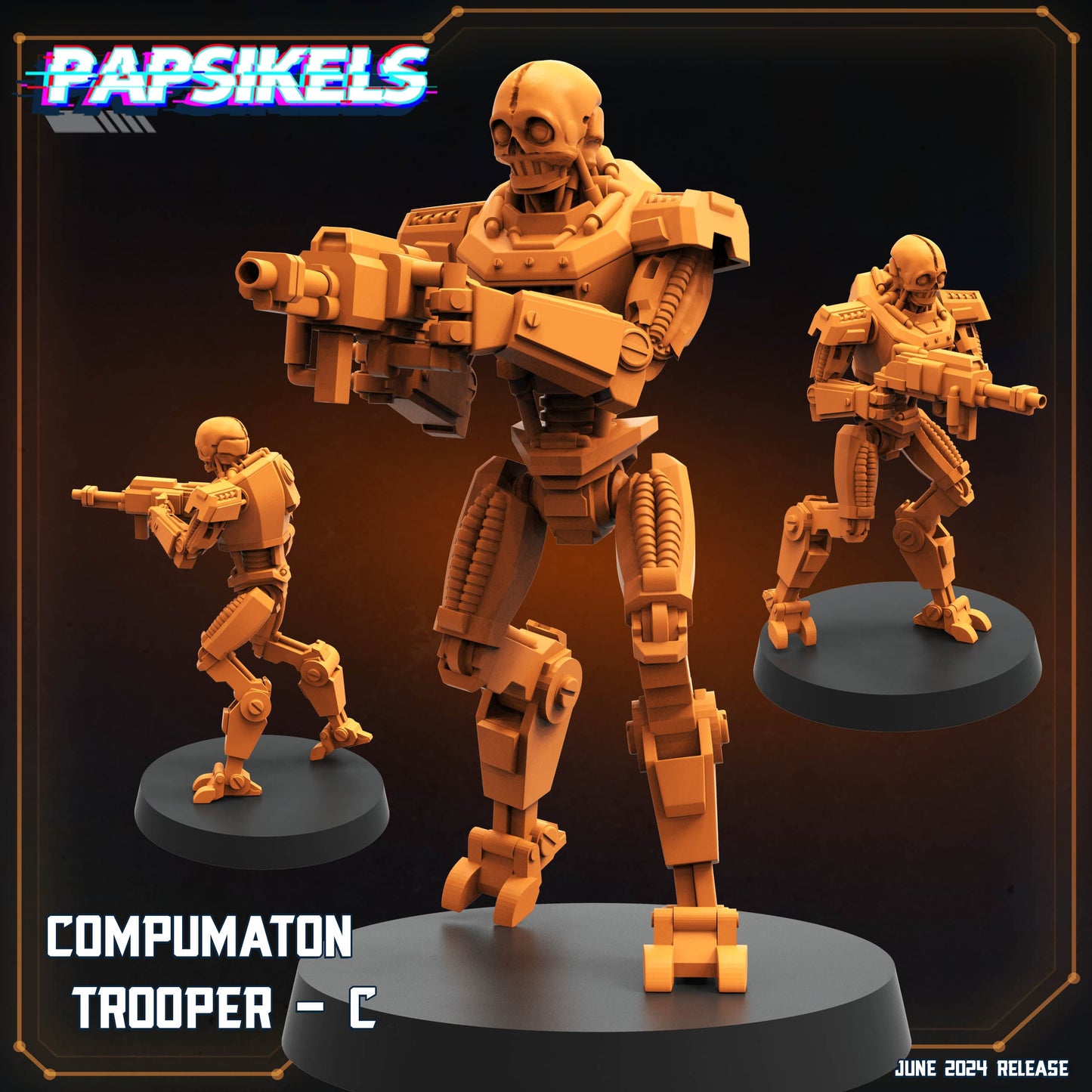 3D Printed Papsikels Compumaton Trooper Set JUNE 2024 SCIFI 28mm 32mm - 3D Printing Boss 