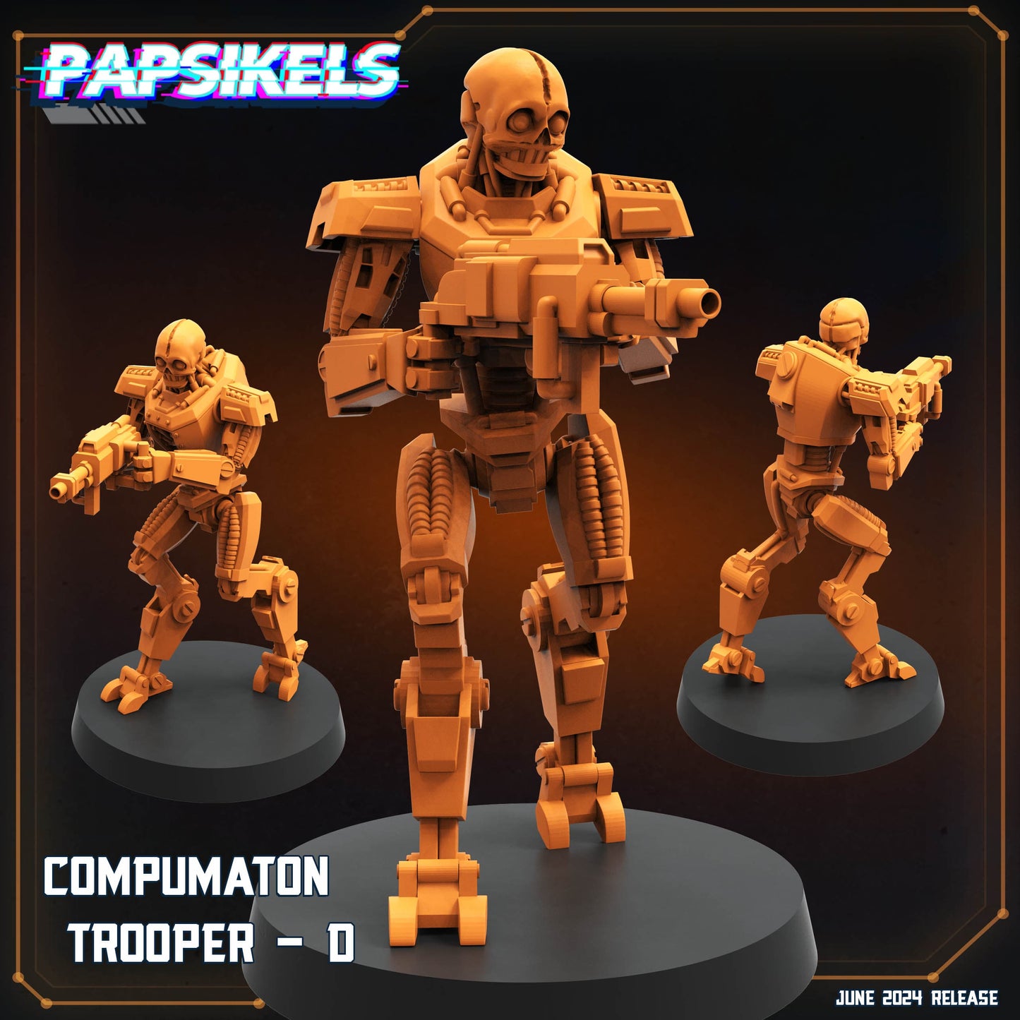 3D Printed Papsikels Compumaton Trooper Set JUNE 2024 SCIFI 28mm 32mm - 3D Printing Boss 
