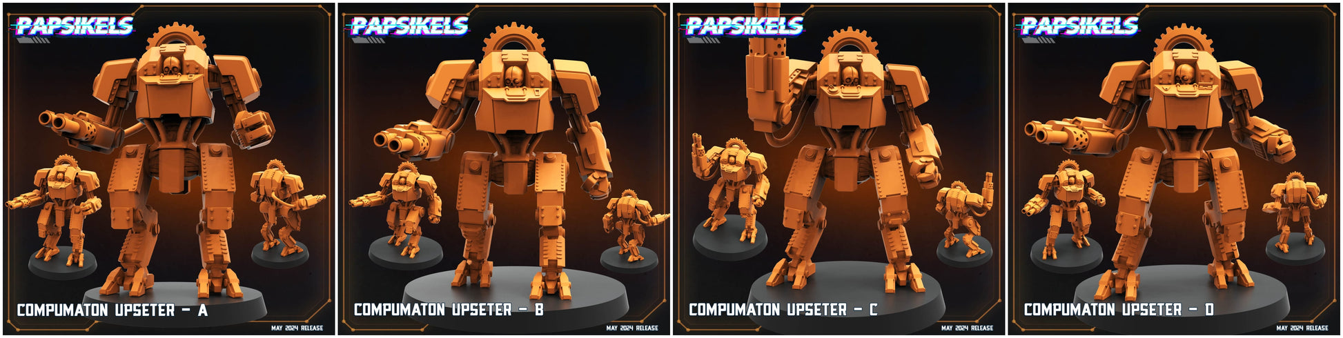 3D Printed Papsikels Compumaton Upseter Set Democracy Troopers Bugs and Bots 28mm 32mm - 3D Printing Boss 
