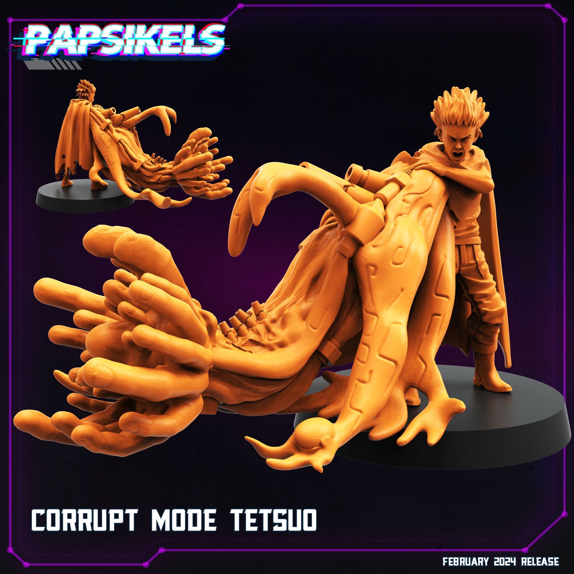 3D Printed Papsikels Corrupt Mode Tetsuo February 2025 Cyberpunk 28mm 32mm - 3D Printing Boss 