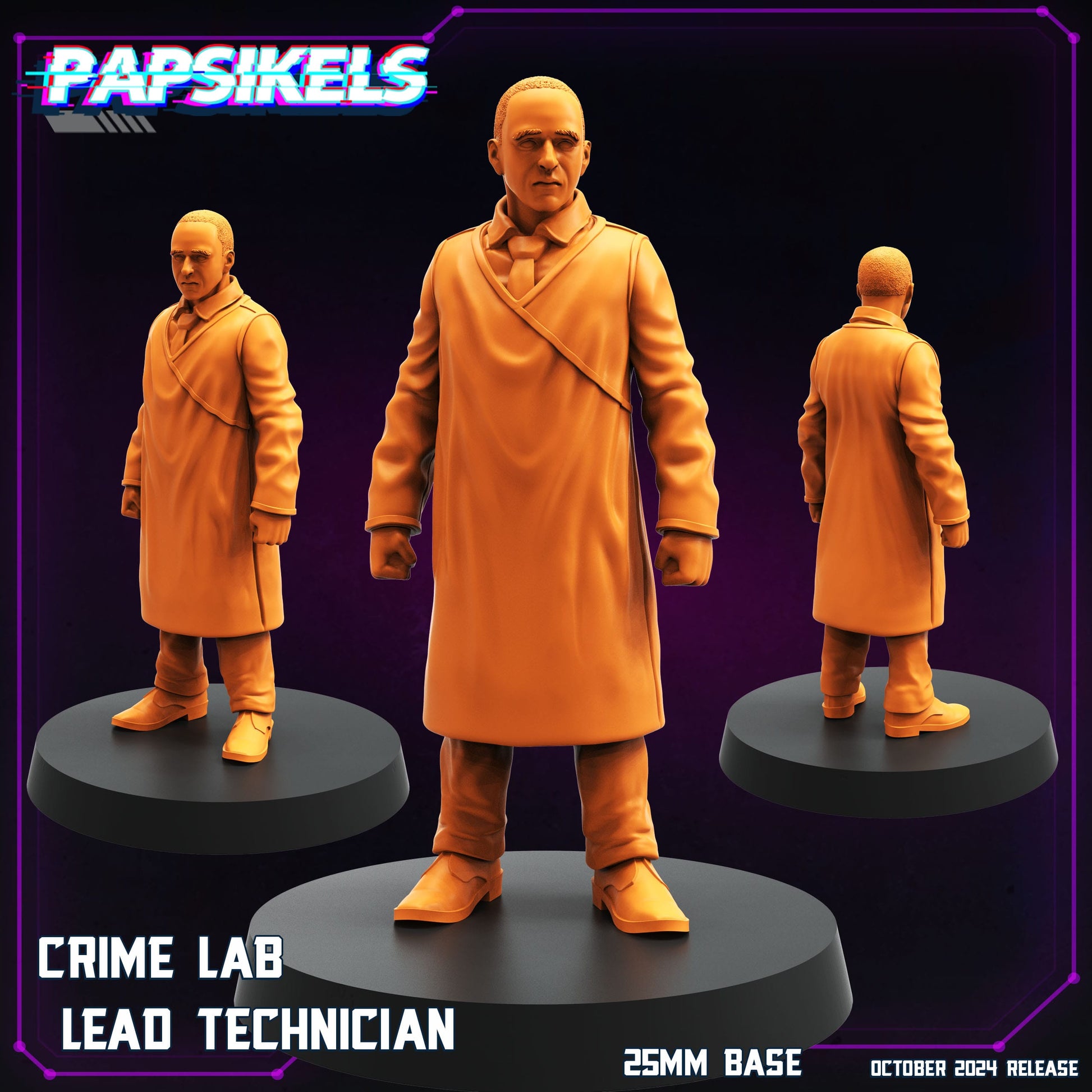 3D Printed Papsikels Crime Lab Lead Technician October 2024 Cyberpunk 28mm 32mm - 3D Printing Boss 