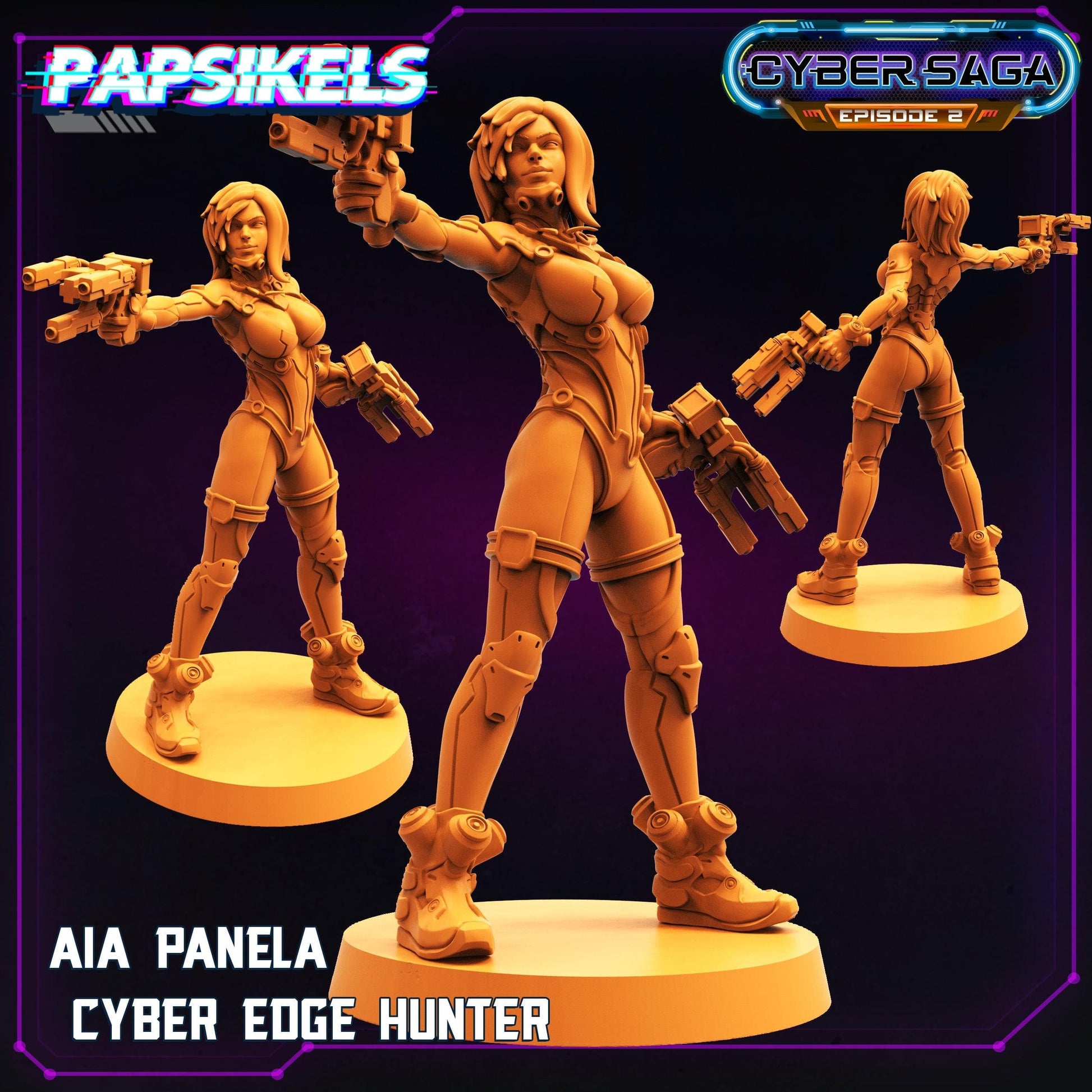 3D Printed Papsikels - Cyber Saga Episode 2 Aia Panela Cyber Edge Hunter - 28mm 32mm - 3D Printing Boss 