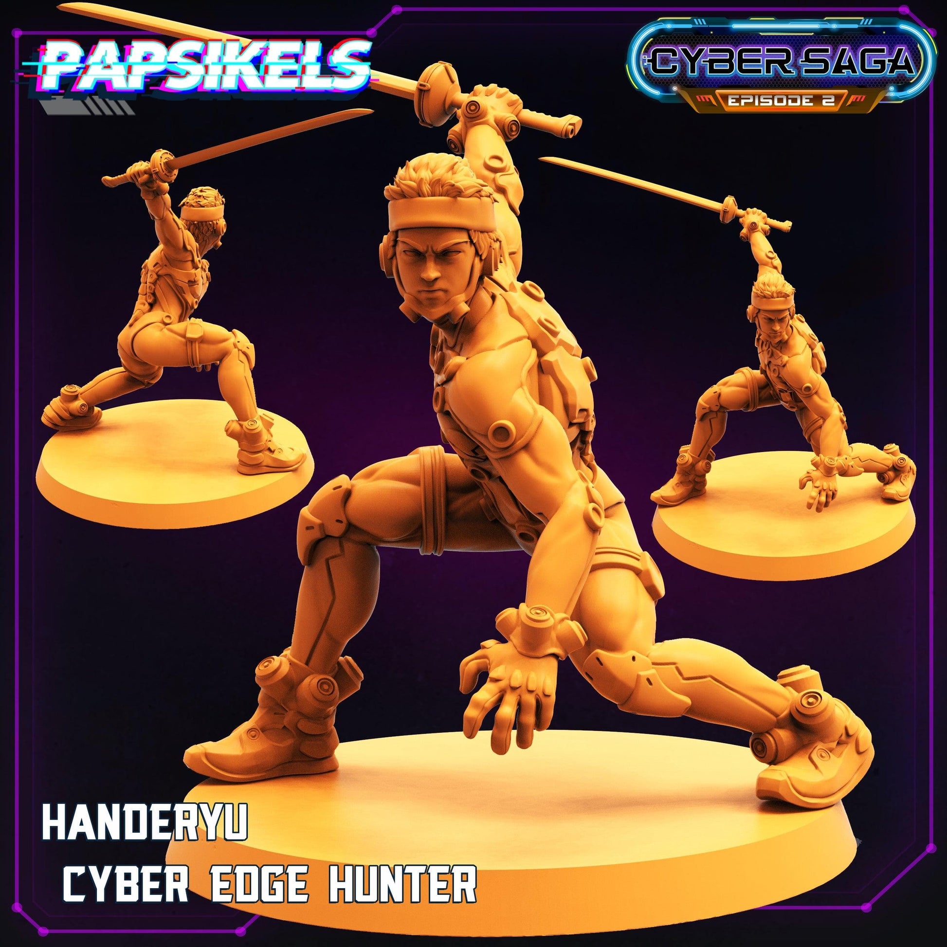 3D Printed Papsikels - Cyber Saga Episode 2 Handeryu Cyber Edge Hunter - 28mm 32mm - 3D Printing Boss 