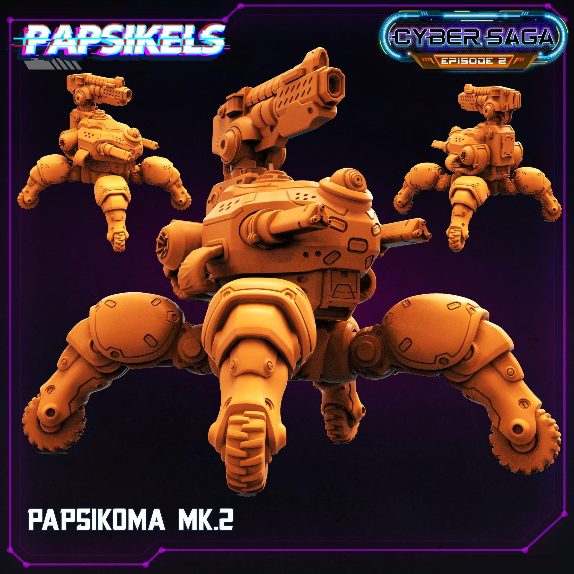 3D Printed Papsikels - Cyber Saga Episode 2 Papsikoma Mk2 - 28mm 32mm - 3D Printing Boss 