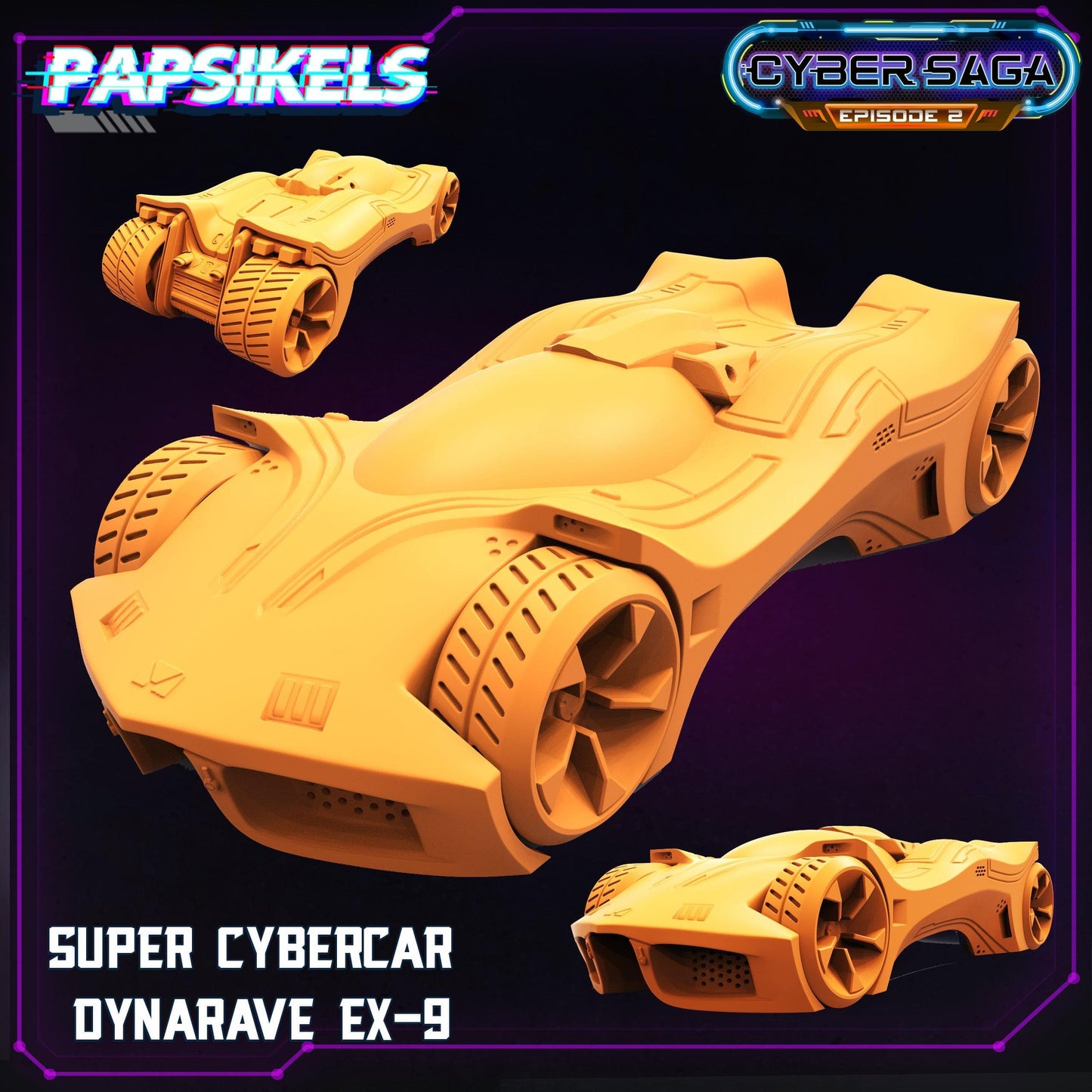 3D Printed Papsikels - Cyber Saga Episode 2 Super Cybercar Dynarave Ex-9 - 28mm 32mm - 3D Printing Boss 