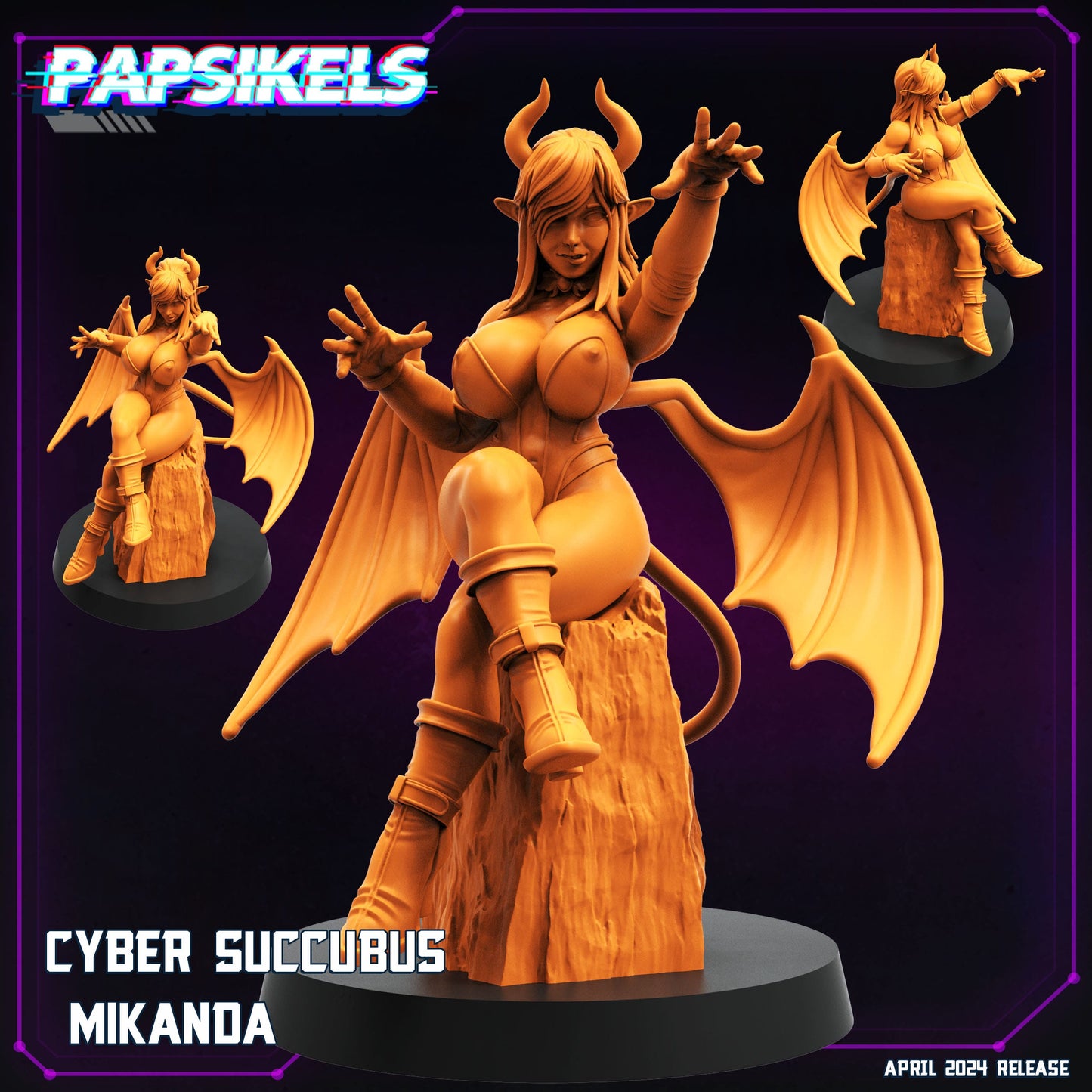 3D Printed Papsikels Cyber Succubis Set 28mm 32mm - 3D Printing Boss 