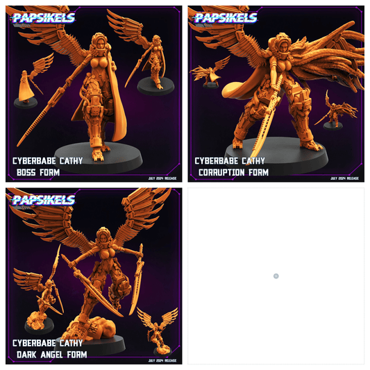 3D Printed Papsikels Cyberbabe Cathy Set July 2024 Cyberpunk 28mm 32mm - 3D Printing Boss 
