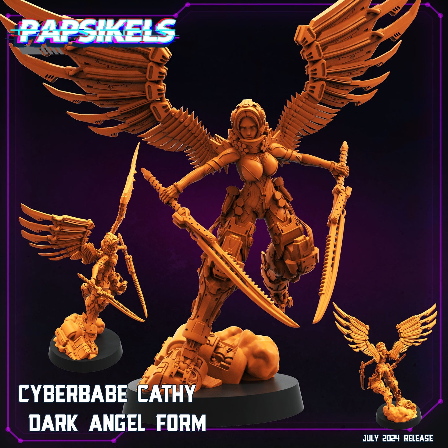 3D Printed Papsikels Cyberbabe Cathy Set July 2024 Cyberpunk 28mm 32mm - 3D Printing Boss 