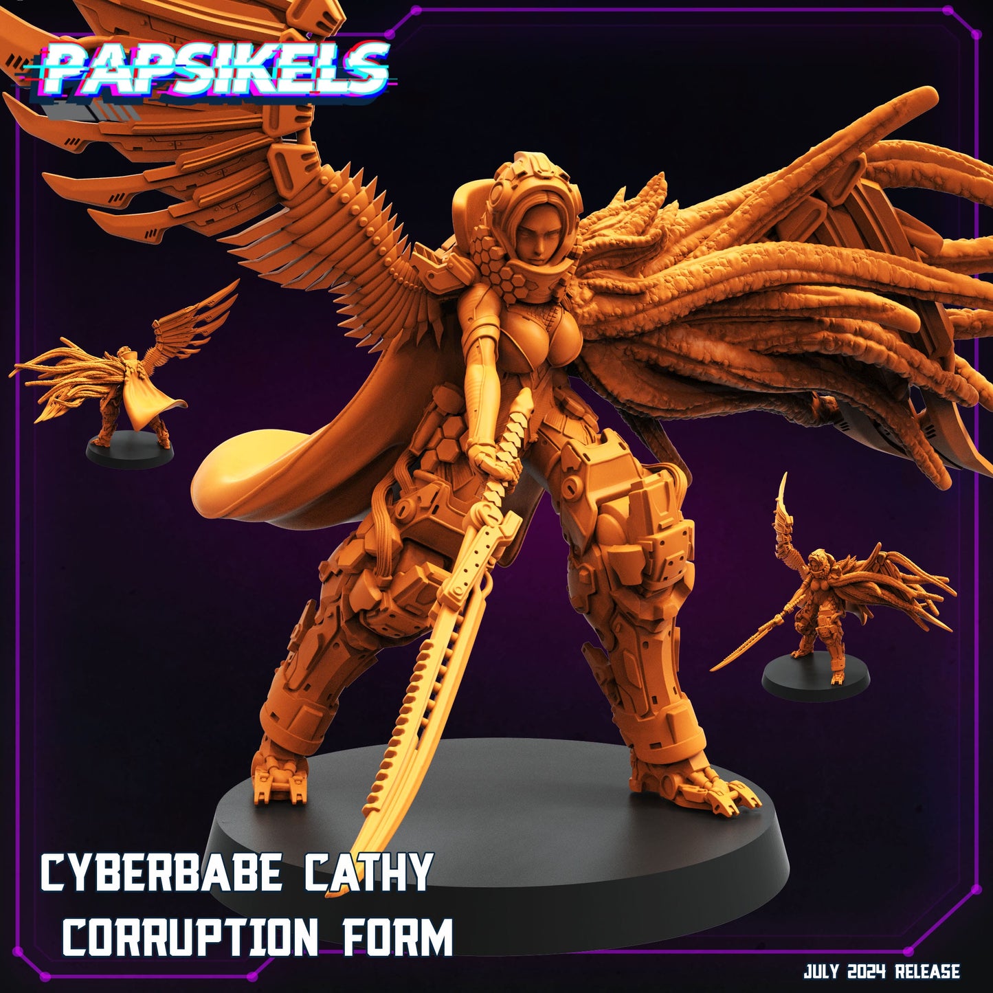 3D Printed Papsikels Cyberbabe Cathy Set July 2024 Cyberpunk 28mm 32mm - 3D Printing Boss 