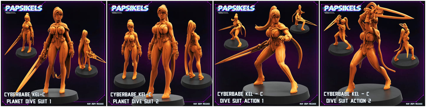 3D Printed Papsikels Cyberbabe Kel C Planet Set May 2024 Cyberpunk 28mm 32mm - 3D Printing Boss 