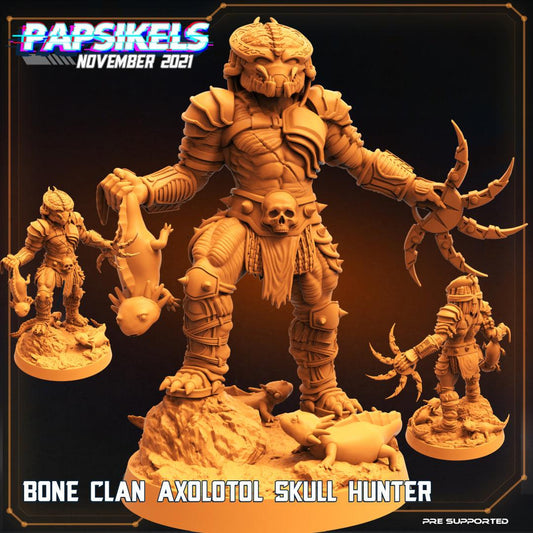3D Printed Papsikels Cyberpunk Bone Clan Axolotol Skull Hunter - 28mm 32mm - 3D Printing Boss 