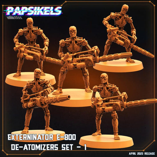 3D Printed Papsikels Cyberpunk Sci-Fi - Exterminator E 800 De-atomizers Set 1 - 28mm 32mm - 3D Printing Boss 