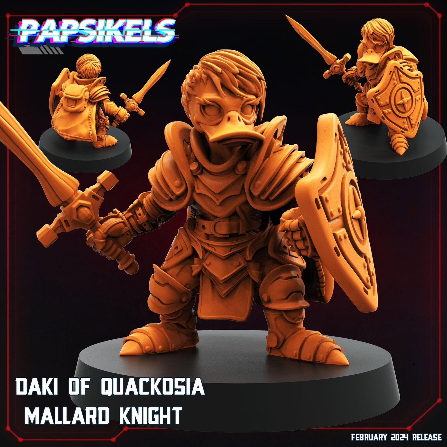 3D Printed Papsikels Daki Of Quackosia Mallard Knight 28mm 32mm - 3D Printing Boss 