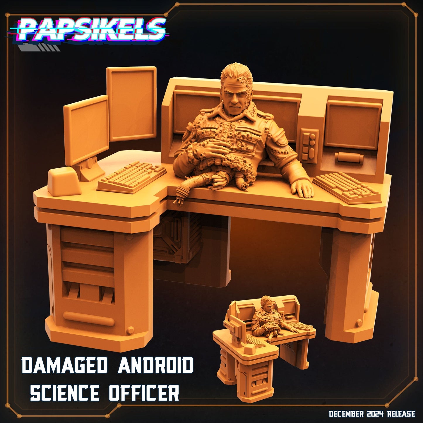 3D Printed Papsikels Damaged Android Science Officer Dec. 2024 SciFi 28mm 32mm - 3D Printing Boss 