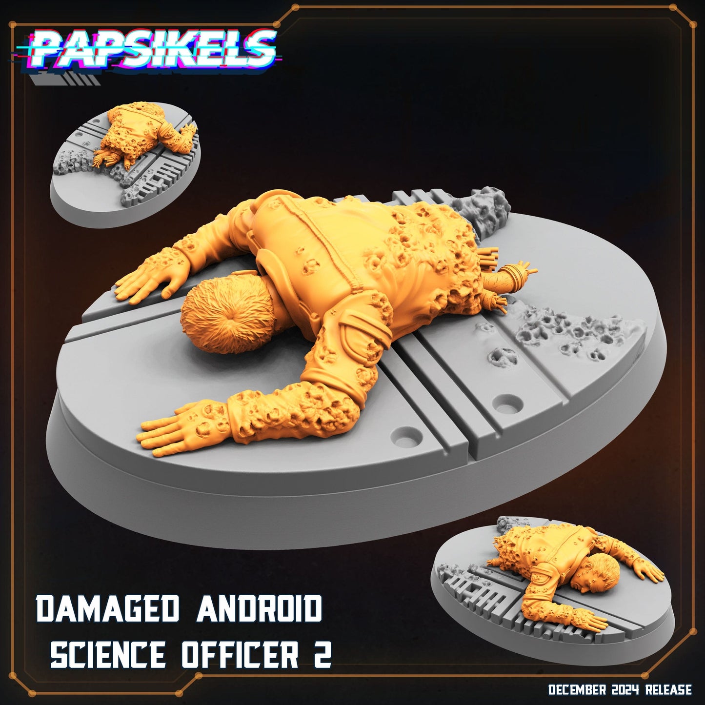 3D Printed Papsikels Damaged Android Science Officer Dec. 2024 SciFi 28mm 32mm - 3D Printing Boss 