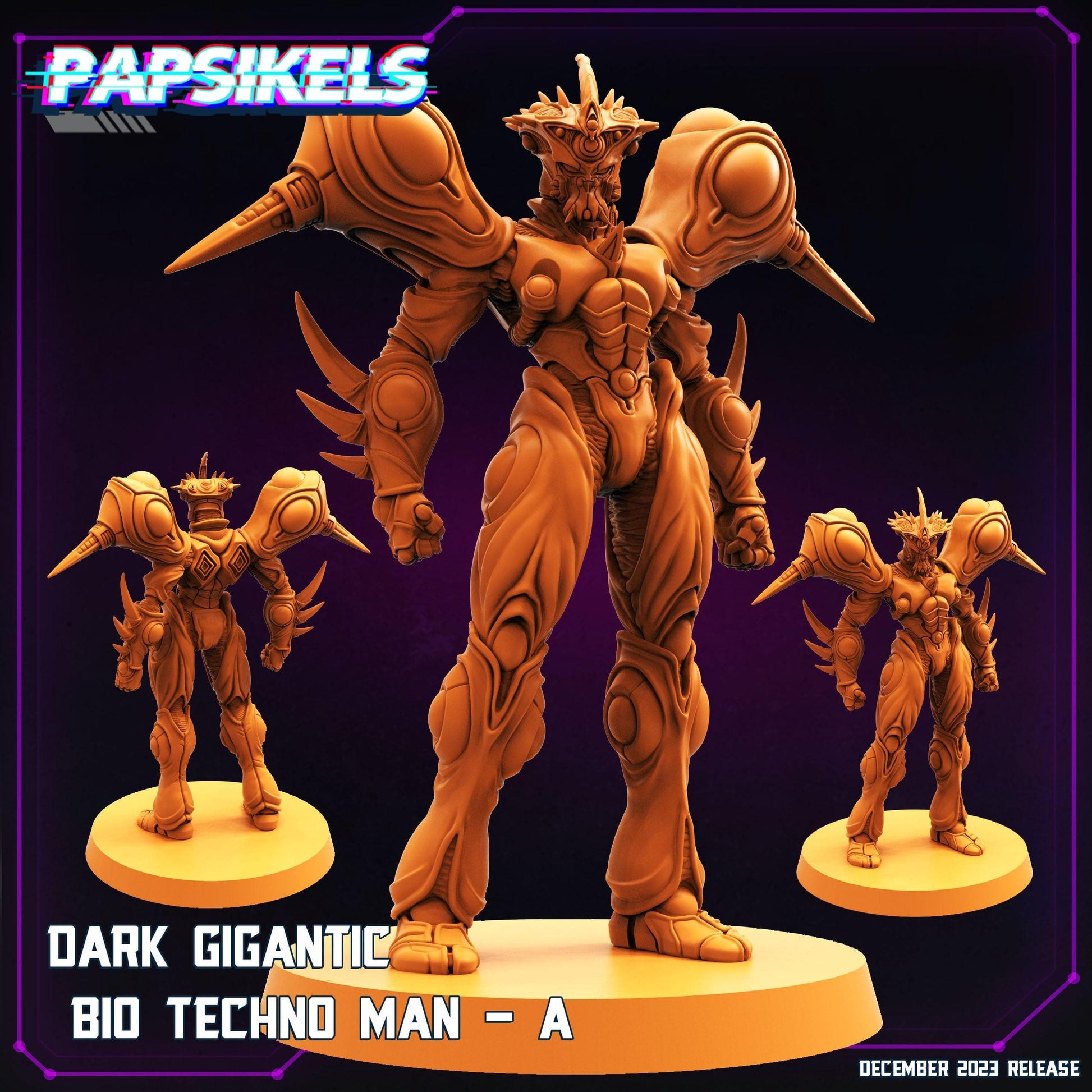 3D Printed Papsikels Dark Gigantic Bio Techno Man A 28mm 32mm - 3D Printing Boss 