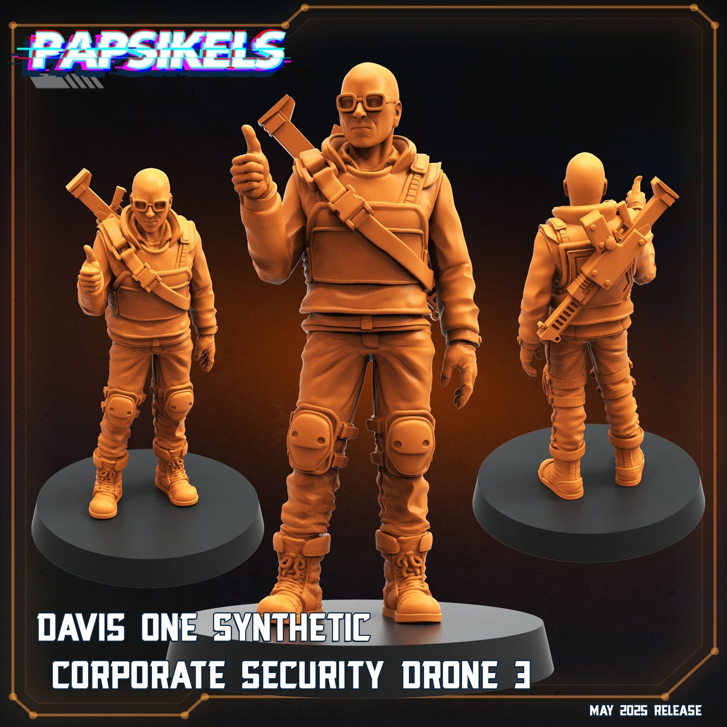 3D Printed Papsikels Davis One Synthetic Corporate Security Drone Set May 2025 Alien vs. Humans Reconnaissance 28mm 32mm - 3D Printing Boss 