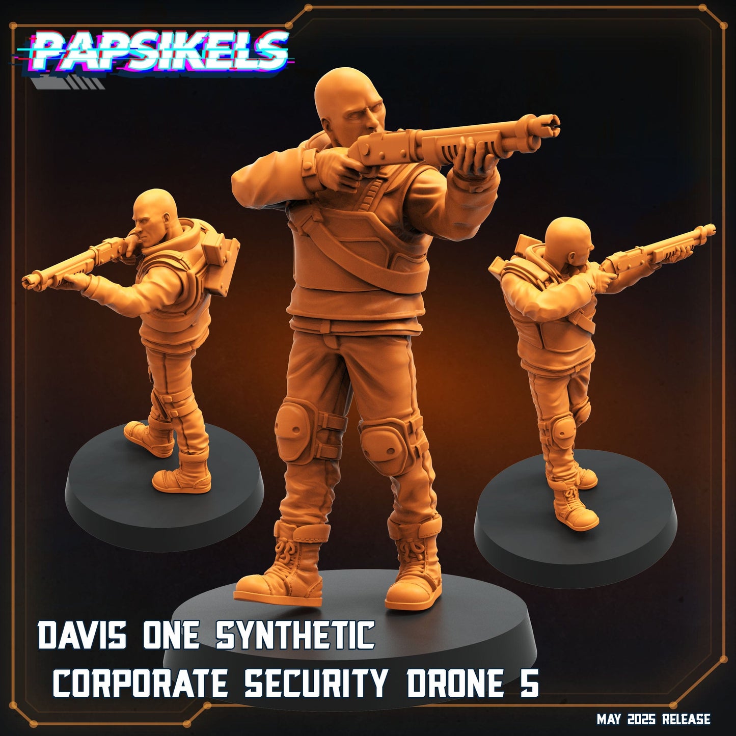 3D Printed Papsikels Davis One Synthetic Corporate Security Drone Set May 2025 Alien vs. Humans Reconnaissance 28mm 32mm - 3D Printing Boss 