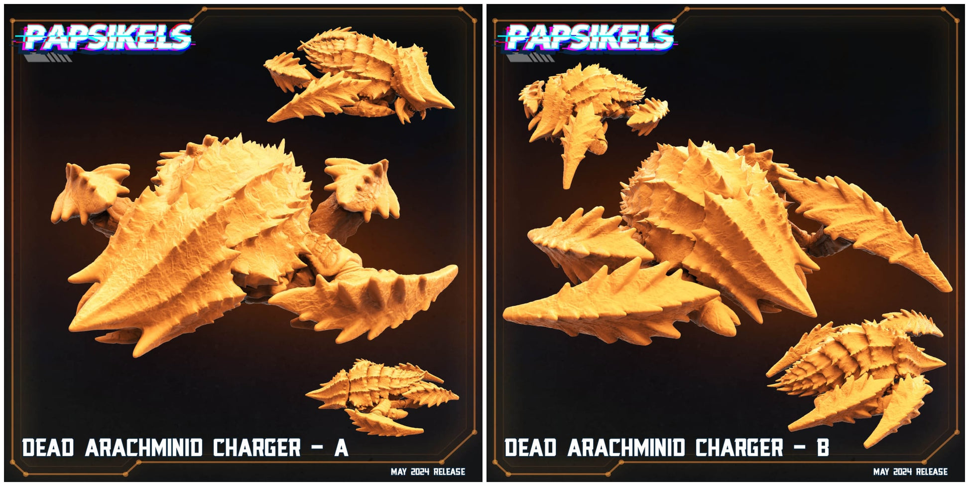3D Printed Papsikels Dead Arachminid Charger Set Democracy Troopers Bugs and Bots 28mm 32mm - 3D Printing Boss 