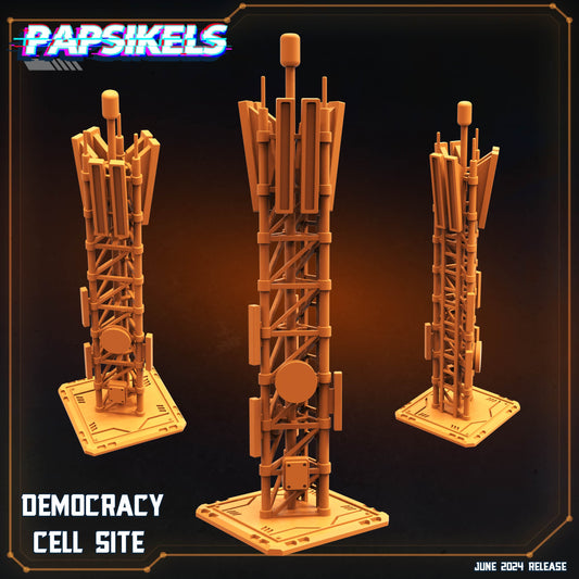 3D Printed Papsikels Democracy Cell Site JUNE 2024 SCIFI 28mm 32mm - 3D Printing Boss 