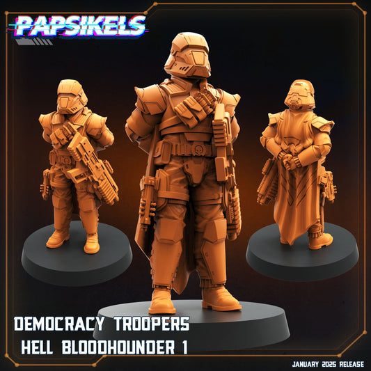 3D Printed Papsikels Democracy Trooper Hell Bloodhounders Set January 2025 - Scifi 28mm 32mm - 3D Printing Boss 