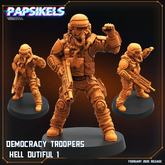 3D Printed Papsikels Democracy Trooper Hell Dutiful February 2025 Scifi 28mm 32mm - 3D Printing Boss 