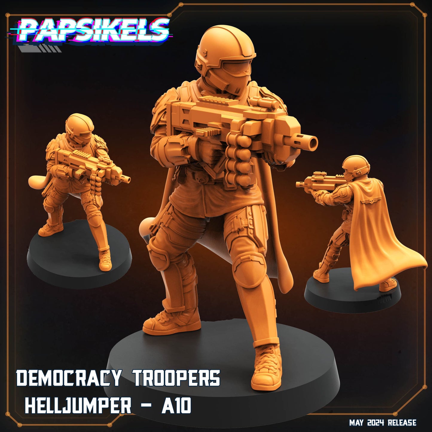 3D Printed Papsikels Democracy Trooper Helljumper A10 28mm 32mm - 3D Printing Boss 