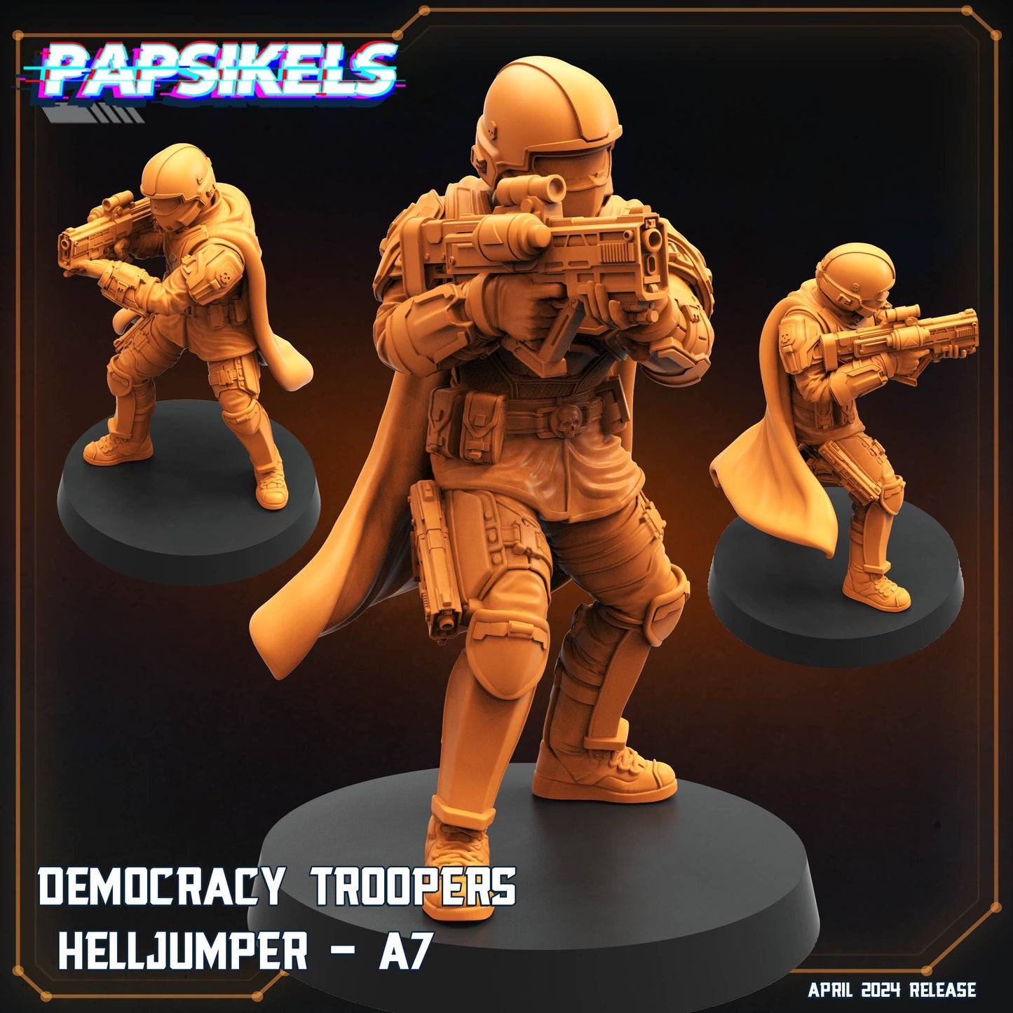 3D Printed Papsikels Democracy Trooper Helljumper A7 28mm 32mm - 3D Printing Boss 
