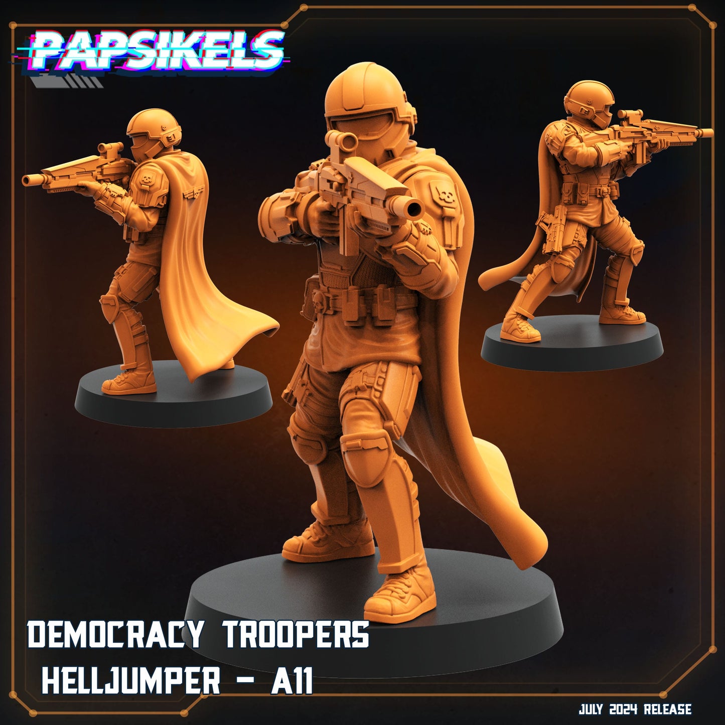 3D Printed Papsikels Democracy Trooper Helljumper Set July 2024 Scifi 28mm 32mm - 3D Printing Boss 