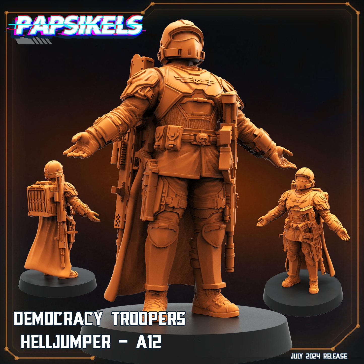 3D Printed Papsikels Democracy Trooper Helljumper Set July 2024 Scifi 28mm 32mm - 3D Printing Boss 