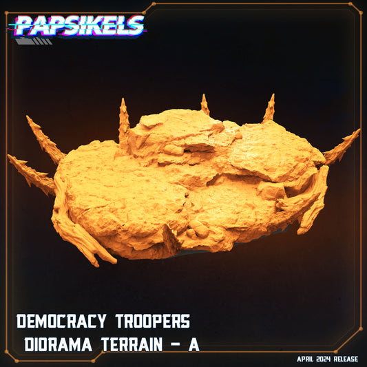 3D Printed Papsikels Democracy Troopers Diorama Terrain A Democracy Troopers SciFi Set 28mm 32mm - 3D Printing Boss 