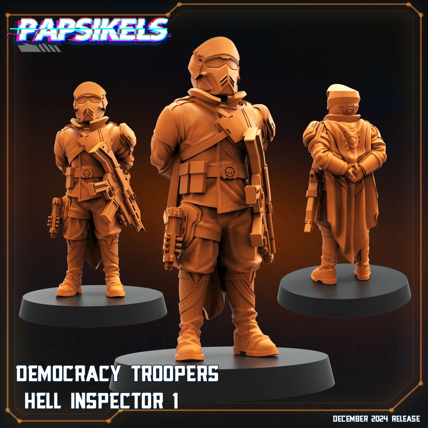 3D Printed Papsikels Democracy Troopers Hell Inspector Dec. 2024 SciFi 28mm 32mm - 3D Printing Boss 