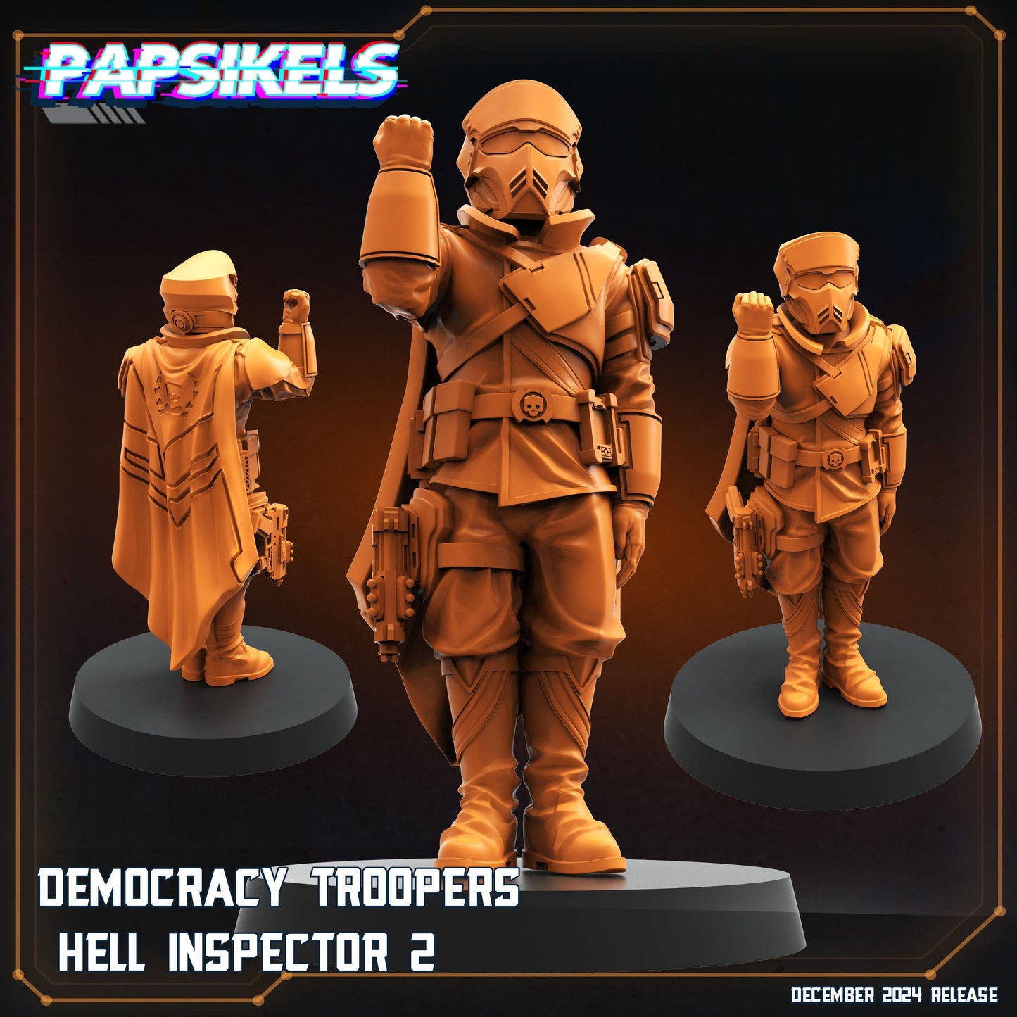 3D Printed Papsikels Democracy Troopers Hell Inspector Dec. 2024 SciFi 28mm 32mm - 3D Printing Boss 