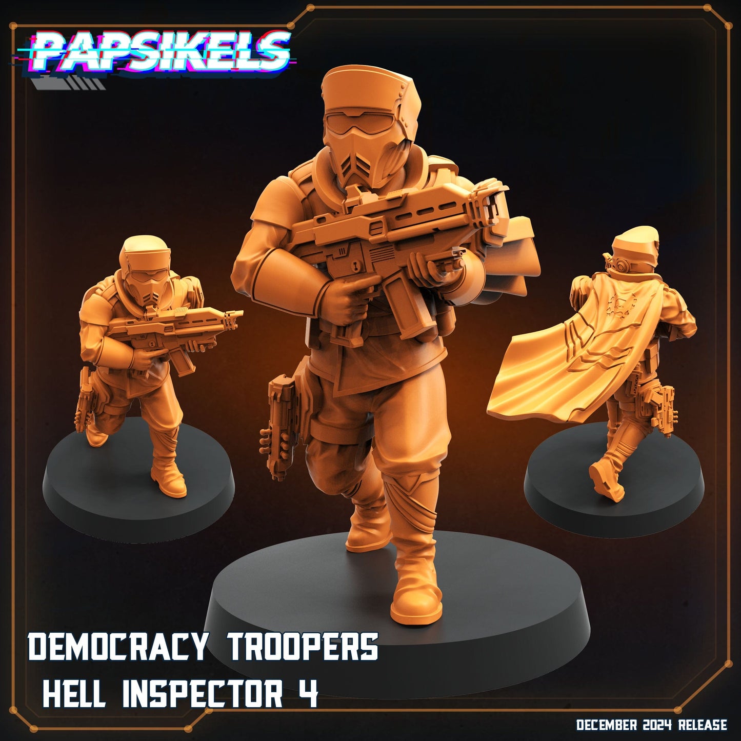 3D Printed Papsikels Democracy Troopers Hell Inspector Dec. 2024 SciFi 28mm 32mm - 3D Printing Boss 