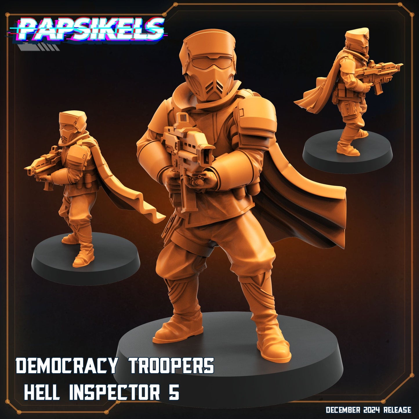 3D Printed Papsikels Democracy Troopers Hell Inspector Dec. 2024 SciFi 28mm 32mm - 3D Printing Boss 