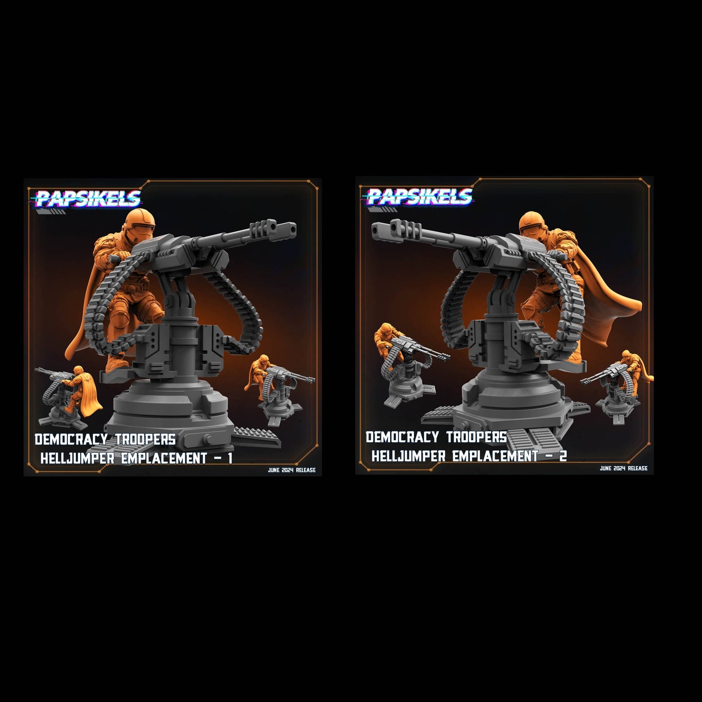 3D Printed Papsikels Democracy Troopers Helljumper Emplacement Set JUNE 2024 SCIFI 28mm 32mm - 3D Printing Boss 
