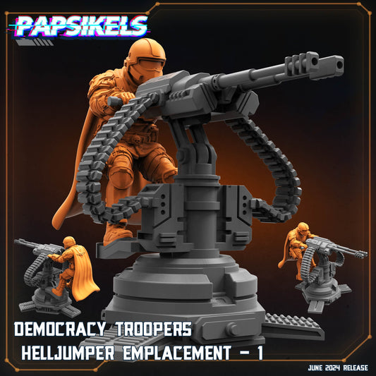 3D Printed Papsikels Democracy Troopers Helljumper Emplacement Set JUNE 2024 SCIFI 28mm 32mm - 3D Printing Boss 