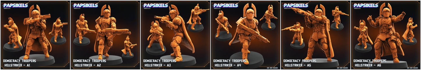 3D Printed Papsikels Democracy Troopers Hellstriker Set Democracy Troopers Bugs and Bots 28mm 32mm - 3D Printing Boss 