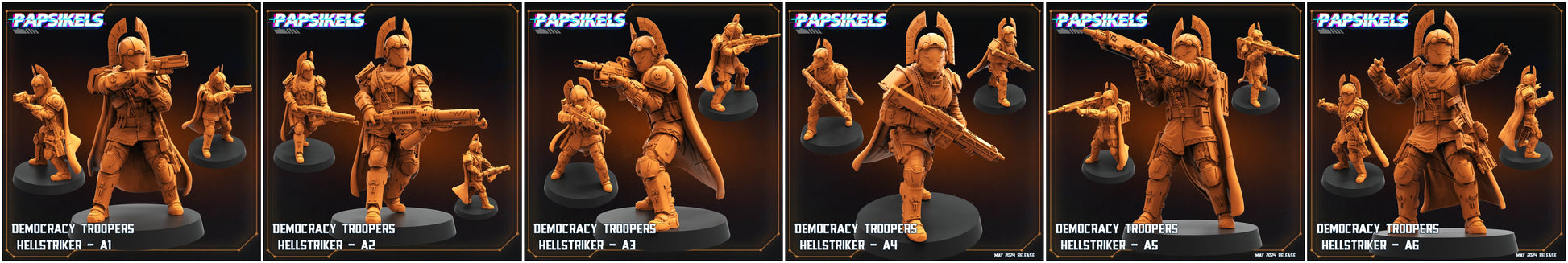 3D Printed Papsikels Democracy Troopers Hellstriker Set Democracy Troopers Bugs and Bots 28mm 32mm - 3D Printing Boss 