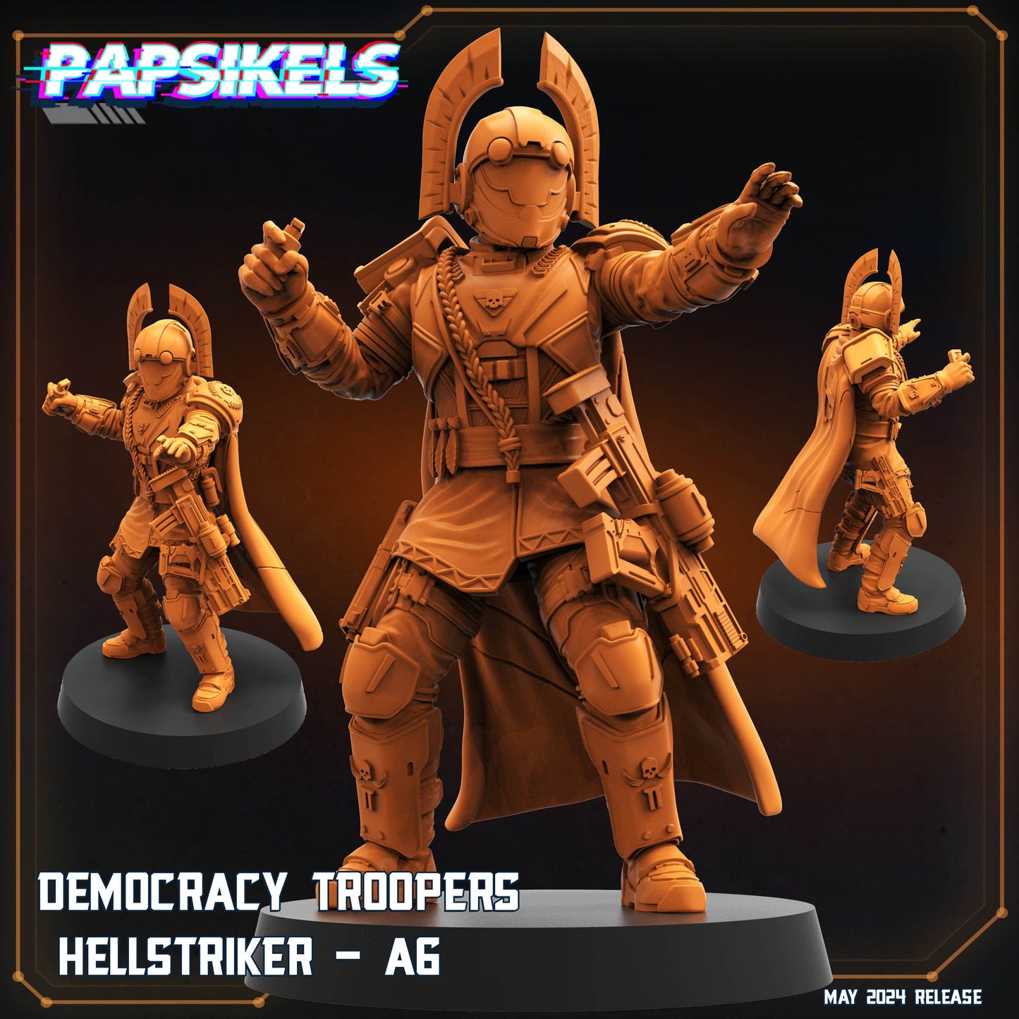 3D Printed Papsikels Democracy Troopers Hellstriker Set Democracy Troopers Bugs and Bots 28mm 32mm - 3D Printing Boss 