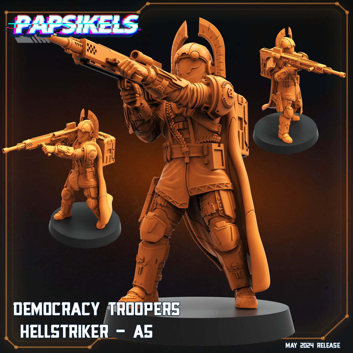3D Printed Papsikels Democracy Troopers Hellstriker Set Democracy Troopers Bugs and Bots 28mm 32mm - 3D Printing Boss 