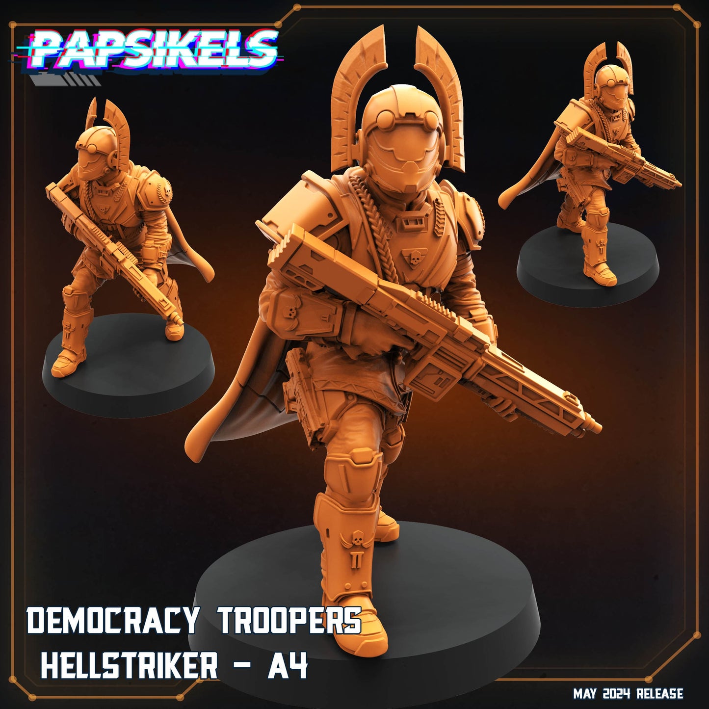 3D Printed Papsikels Democracy Troopers Hellstriker Set Democracy Troopers Bugs and Bots 28mm 32mm - 3D Printing Boss 