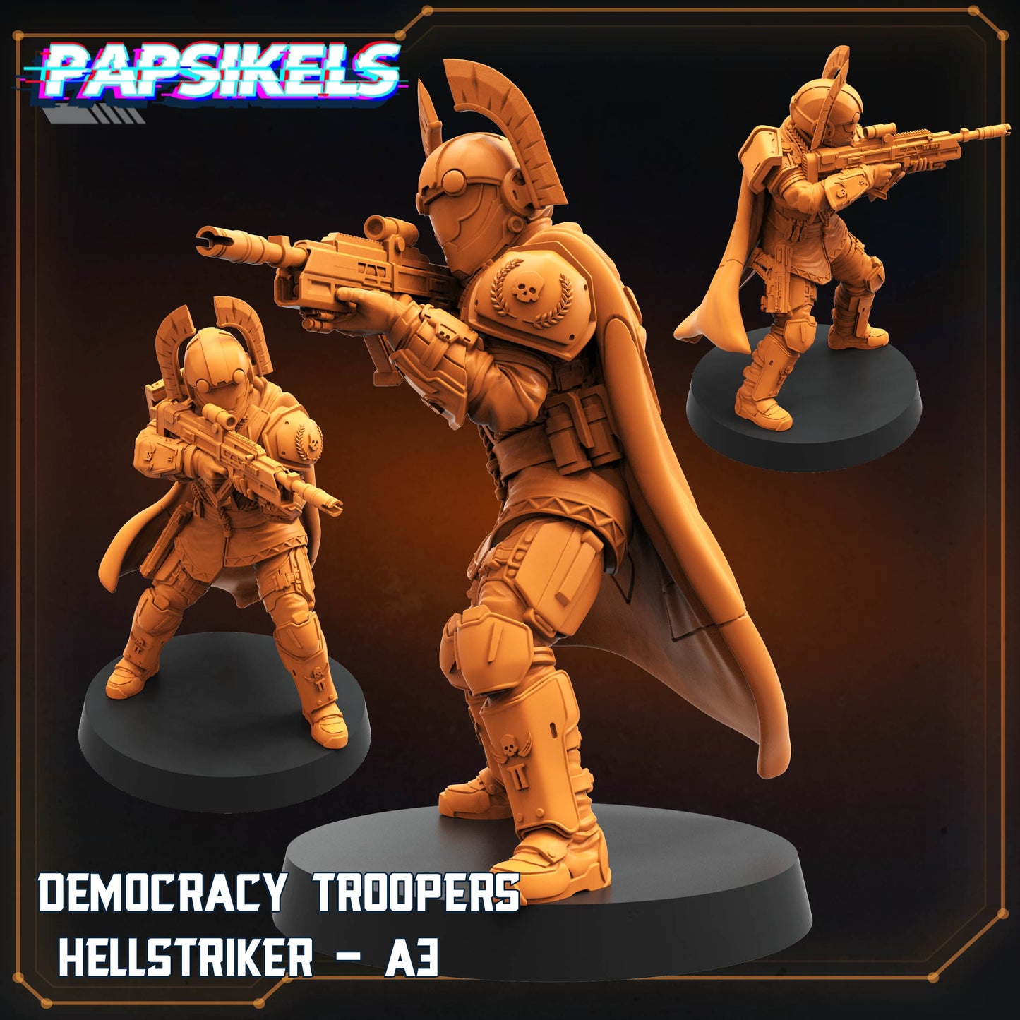 3D Printed Papsikels Democracy Troopers Hellstriker Set Democracy Troopers Bugs and Bots 28mm 32mm - 3D Printing Boss 