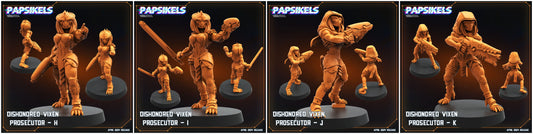 3D Printed Papsikels Democracy Troopers SciFi Dishonored Vixen Prosecutor Set 28mm 32mm - 3D Printing Boss 